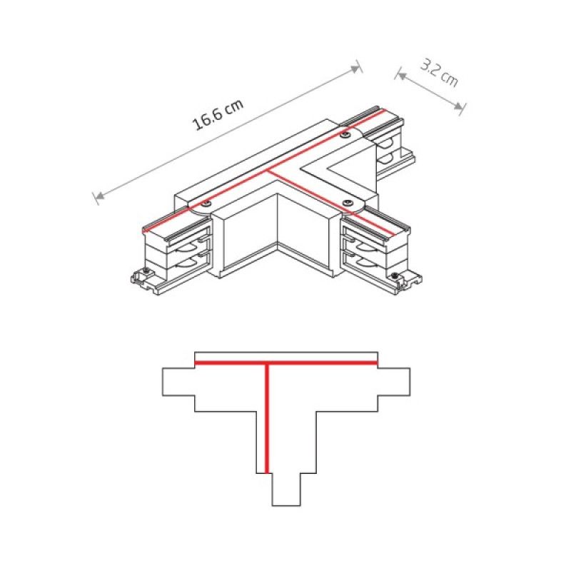 З'єднувач Nowodvorski 8704 CTLS Power T Connector Right 2 T-R2 IP20 чорний