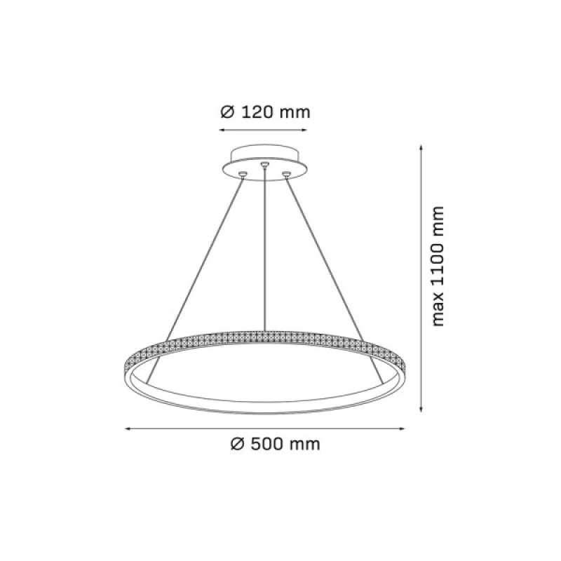 Подвесной светильник Goldlux 338204 Diana LED 1x25W 4000K 3400Lm IP20 золотой