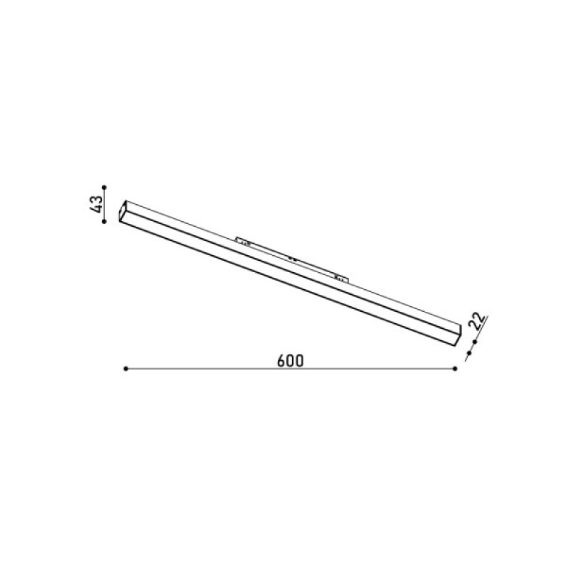 Магнитный трековый светильник Kloodi KDMG-LINE600 PC 24W 4K WH LED 1920Lm IP20 белый