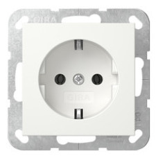 Розетка Gira System 55 с заземляющим контактом белая глянцевая (418803)