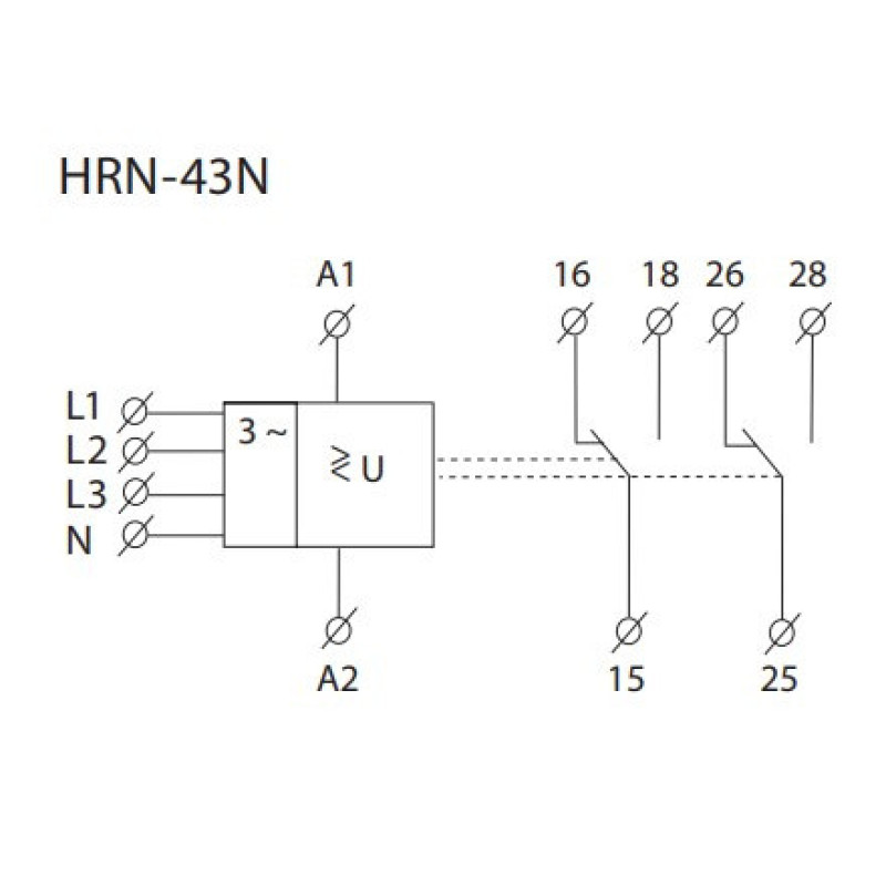 Реле контролю фаз HRN-43N/400V