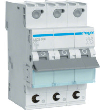 Автоматический выключатель Hager MCS306 QC 6кА C 6A 3P