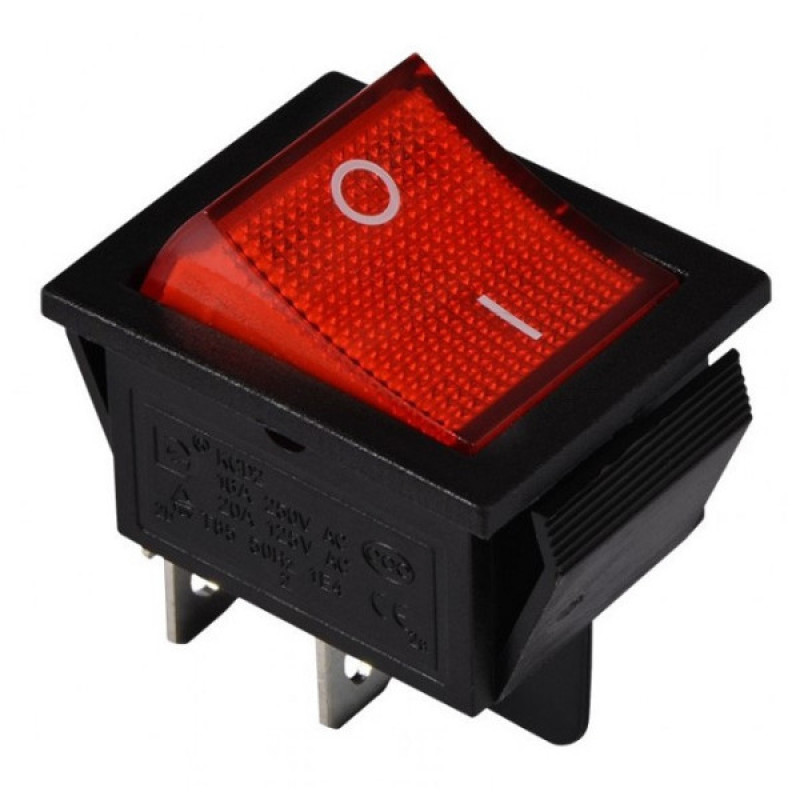 Переключатель TNSy KCD2-201N R/B с подсветкой красный (TNSy5500770)