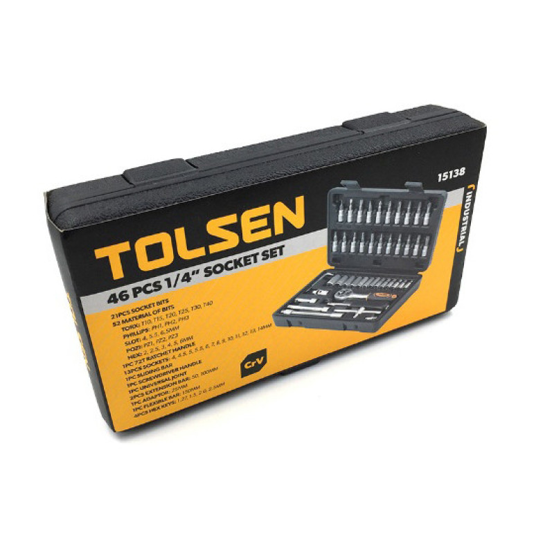 Набор торцевых головок Tolsen (15138) 1/4" (46шт) «Профи»