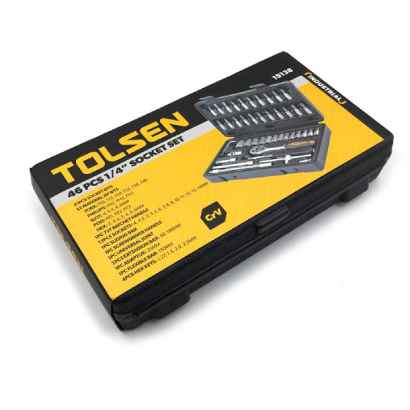 Набор торцевых головок Tolsen (15138) 1/4" (46шт) «Профи»