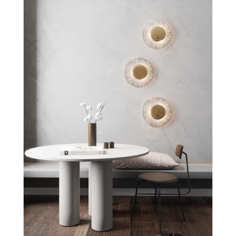 Бра, настенный светильник Pikart 32124-2 Sprinkled Glass Medium G4 3x60W IP20 латунный