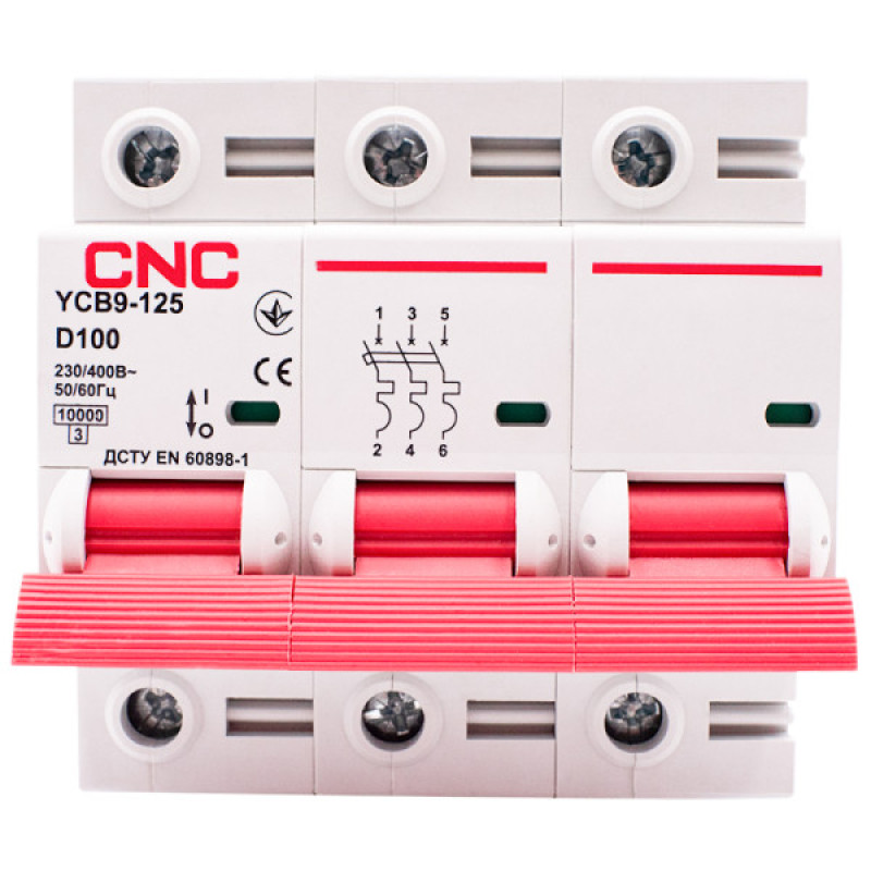 Автоматический выключатель CNC YCB9-125 3Р 100А 10kA D