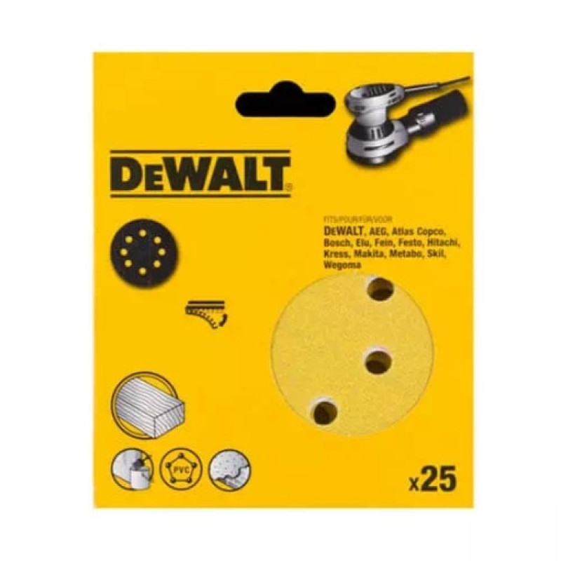 Шліфувальний папір DeWALT DT3111XM P40 Ø 125мм для ексцентрикових машин (25шт)