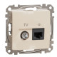 Конечная TV-розетка Schneider Electric Sedna Design & Elements та RJ45 кат. 6 UTP бежевая SDD112469T