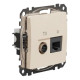 Конечная TV-розетка Schneider Electric Sedna Design & Elements та RJ45 кат. 6 UTP бежевая SDD112469T