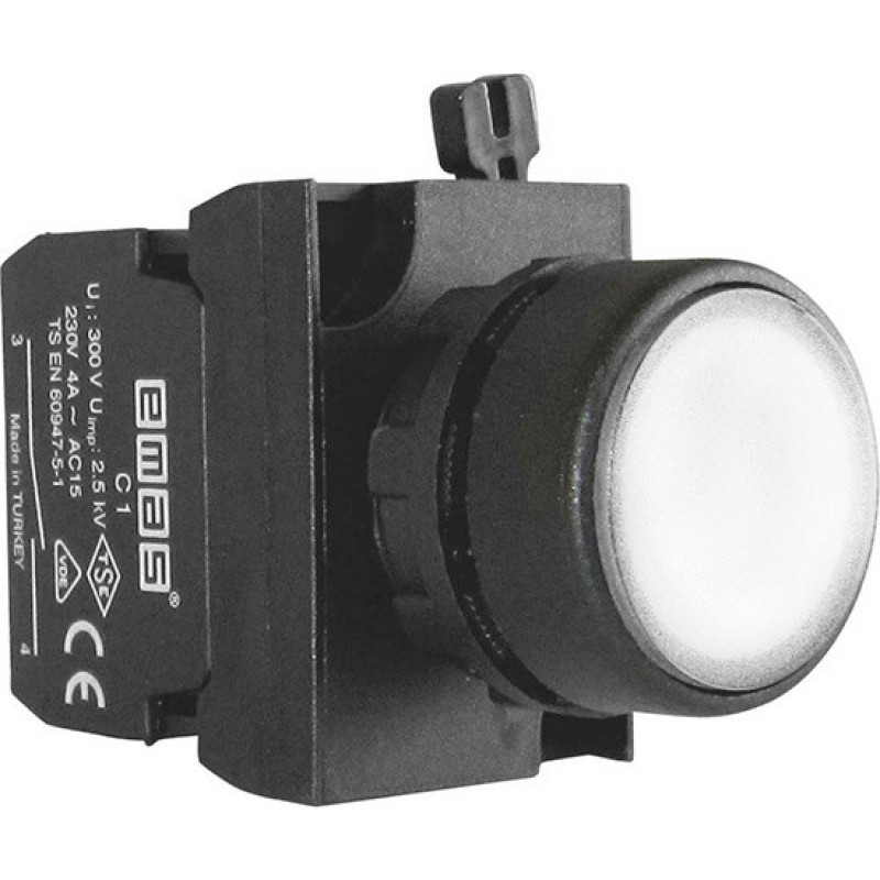 Нажимная кнопка EMAS CP100DB (1НО) белая
