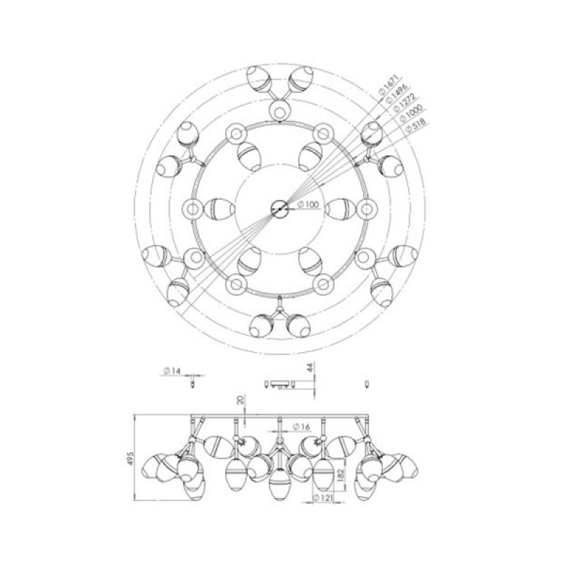 Люстра Pikart 37779-5 Burgeon E14 27x60W IP20 чорна