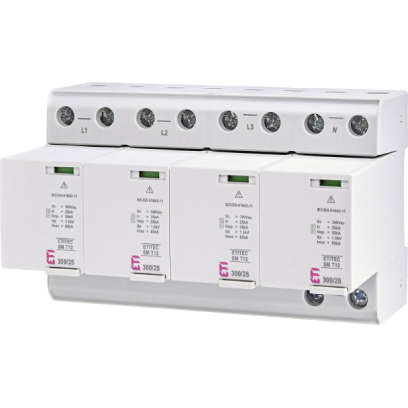 Обмежувач перенапруги Eti ETITEC SM T12 300/25 4+0 8p TNC-S (2440572)