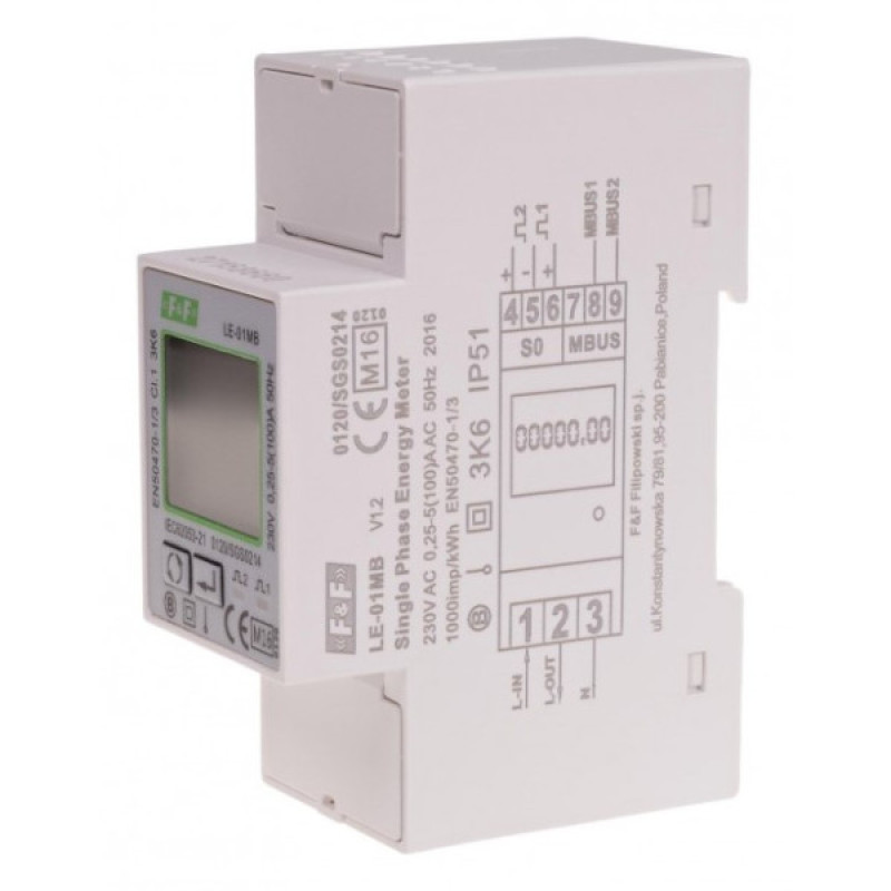 Счетчик энергопотребления F&F LE-01 230В 100А