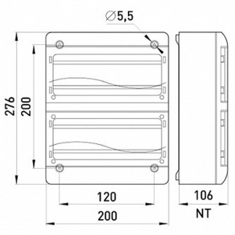 Навесной пластиковый корпус E.Next NT 26-модульный двухрядный IP55 (6664-226)