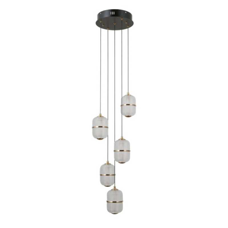 Подвесной светильник, люстра Italux PND-34375-5-BK Alani LED 5x28W 3000K 2184Lm IP20 черный