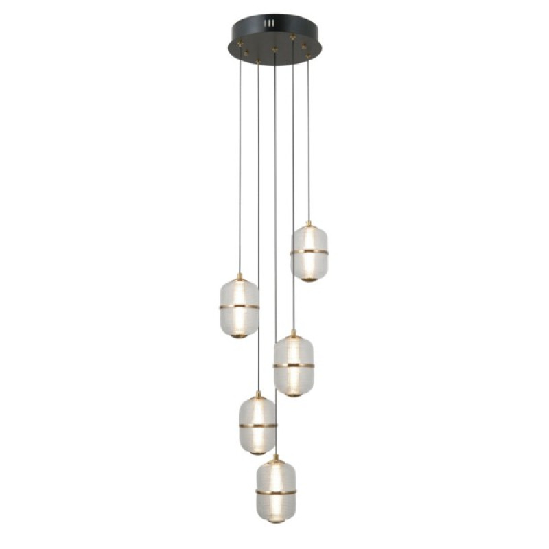 Подвесной светильник, люстра Italux PND-34375-5-BK Alani LED 5x28W 3000K 2184Lm IP20 черный