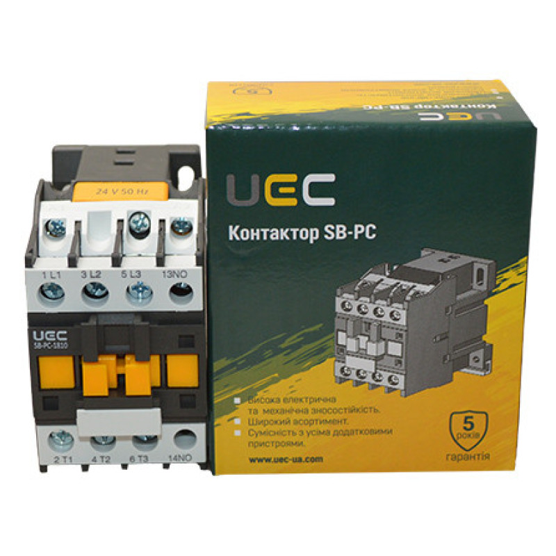 Контактор UEC SB-РC-018 18А 24В/АС3 1NO (PC1-SB-018-24-10)