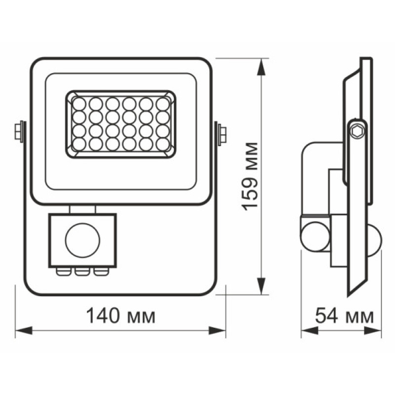 LED прожектор Videx F2e 20Вт 5000K (VL-F2e205W-S) с датчиком движения и освещенности