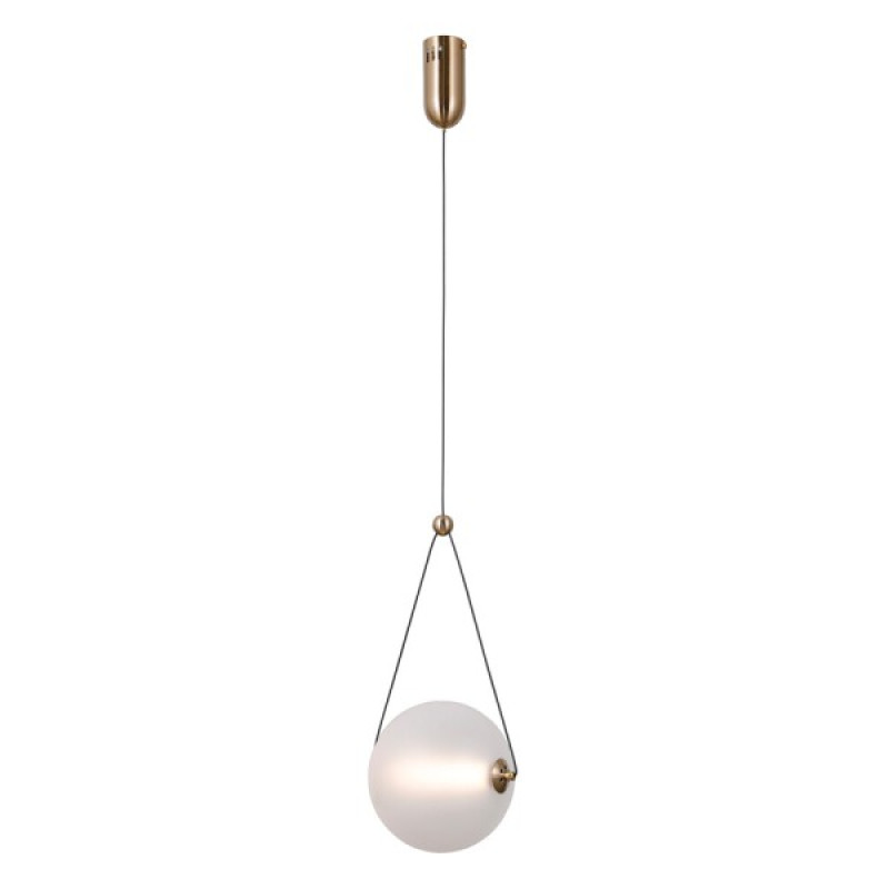 Підвісний світильник, люстра Italux PND-34361-M-HBR-OPAL Rastia LED 1x9W 3000K 975Lm IP20 золотий