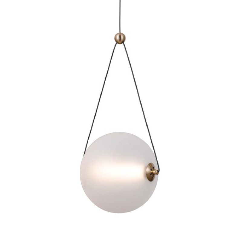 Підвісний світильник, люстра Italux PND-34361-M-HBR-OPAL Rastia LED 1x9W 3000K 975Lm IP20 золотий