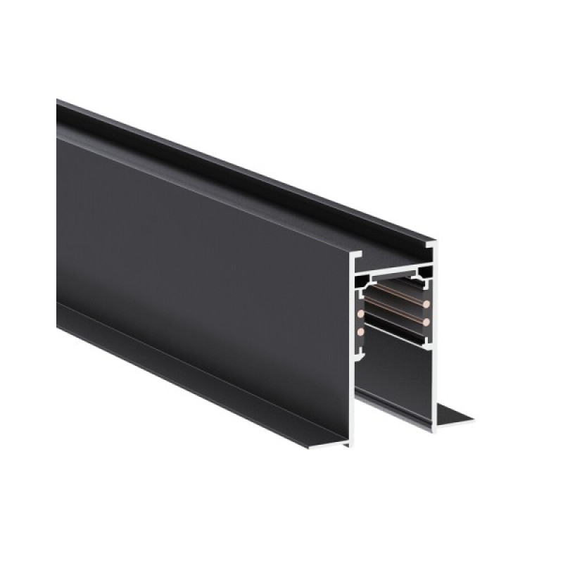 Магнитный трековый шинопровод врезной Kloodi KDMG-TRO 2M BK 48V 2м черный