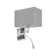 Бра, настінний світильник Nowodvorski 11793 Hotel Mood E27+LED 2x10W+2.2W 4000K IP20 сірий