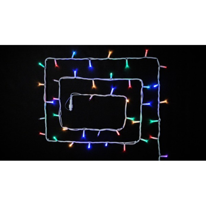 Вулична різнокольорова LED гірлянда Delux EN STRING 100LED (90012974) 10м (2х5м) 20 миготливих діодів IP44 білий шнур