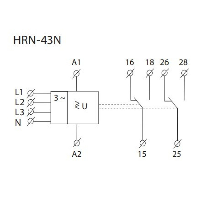 Реле контролю фаз Elko-Ep HRN-43N/UNI 24-240В AC/DC