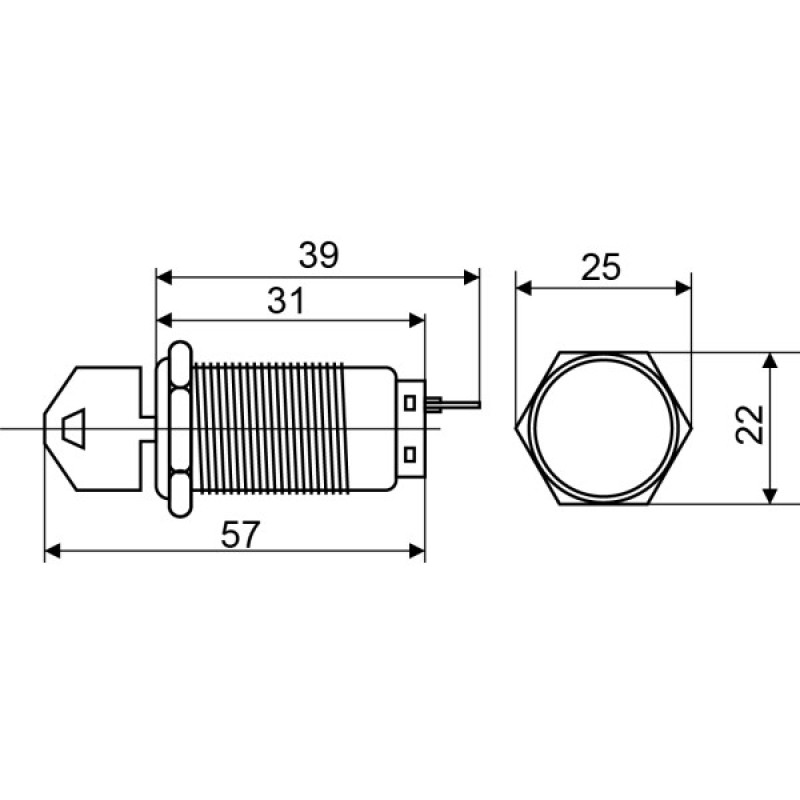 Металлическая кнопка Аско-Укрем TY 19C-K11/2 1NO+1NC с ключом(A0140010213)