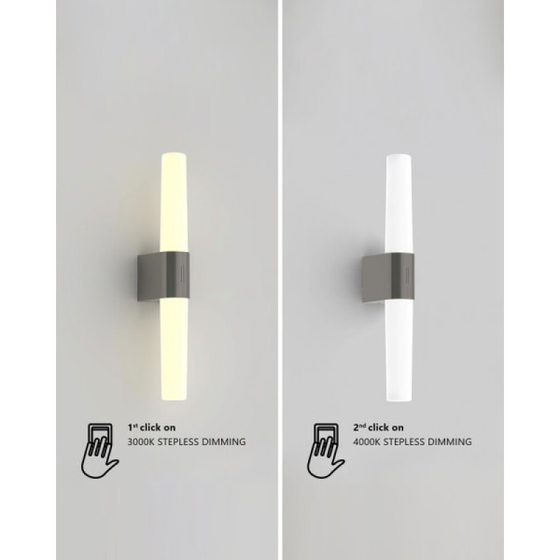 Светильник подсветка для зеркала Nordlux 2015321033 Helva Double LED 1x9.5W 3000K-4000K 900Lm IP44 хром