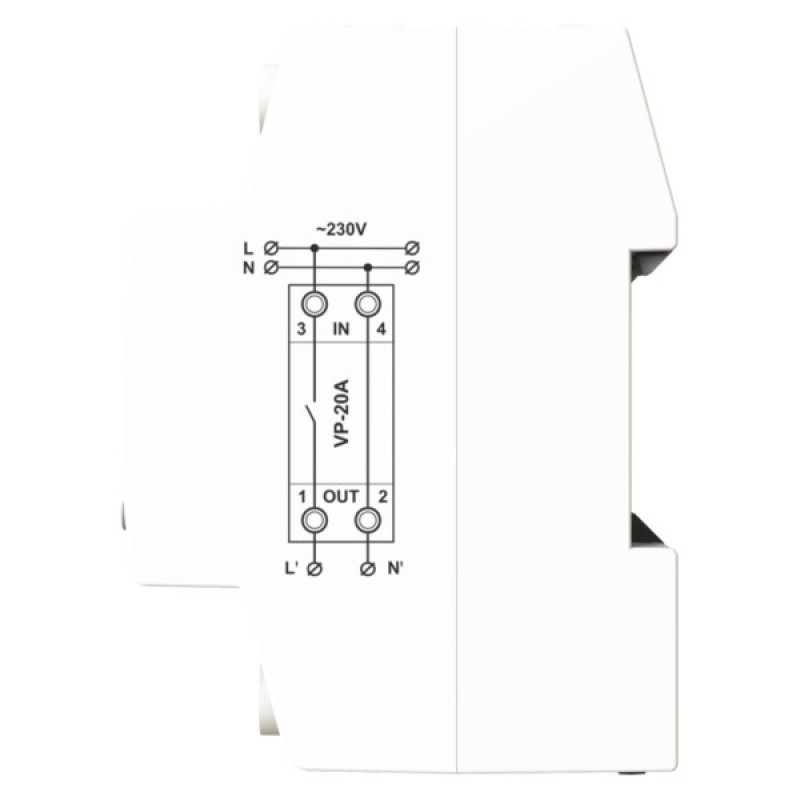 Реле напряжения DigiTOP VP-20A M2R (красный индикатор)