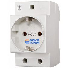 Розетка Аско-Укрем AC30 2Р+РЕ с заземлением (A0150010104)