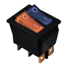 Переключатель TNSy KCD2-2101N Y+BL/B с подсветкой желтый+синий (TNSy5500815)