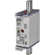 Запобіжник ETI 004181207 NH-000/gG 25A 500V KOMBI