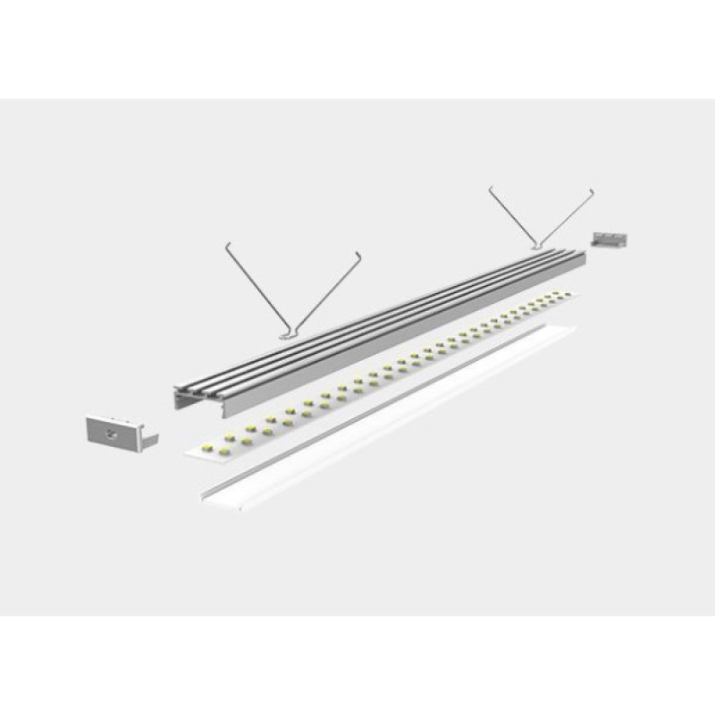 LED-профіль MLG врізний LT2610 з розсіювачем, 2 метра