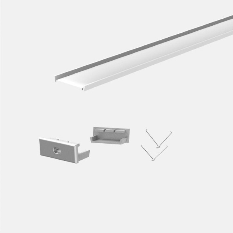 LED-профіль MLG врізний LT2610 з розсіювачем, 2 метра