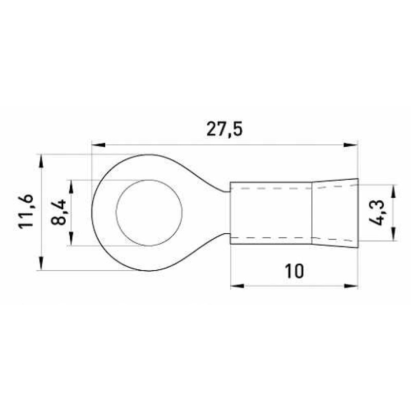 Ізольований наконечник E.Next e.terminal.stand.rv1.1,25.8.black 0.5-1.5 кв.мм чорний (s1036017)