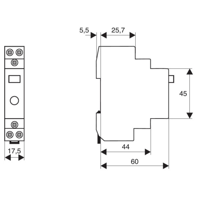 Модульная LED кнопка Schrack BZ117531 230В АС/DC 1НО+1НЗ 16А