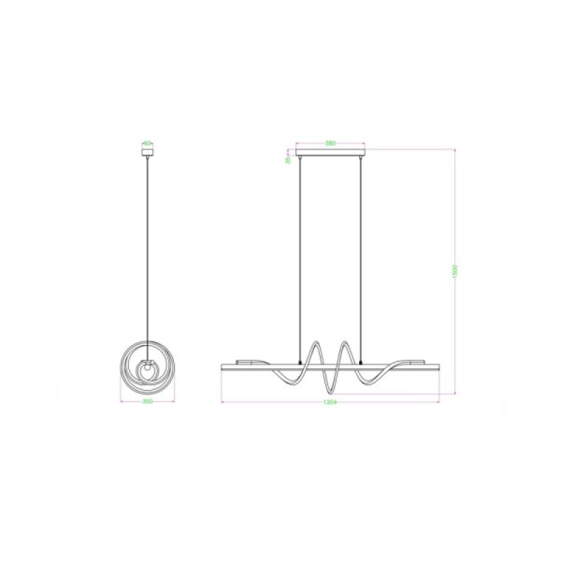 Підвісний світильник, люстра Zuma Line 5905316693050 Velenne LED 1x40W 3000K 3150Lm IP20 золотий