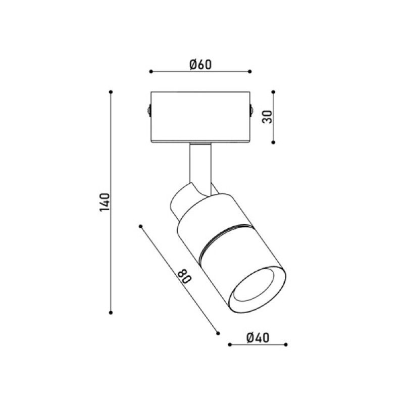 Светильник поворотный, спот Kloodi KD-02 5W 4K BK LED 400Lm IP20 черный