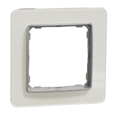 Однопостовая рамка Schneider Electric Sedna Elements искусственное белое стекло SDD360801