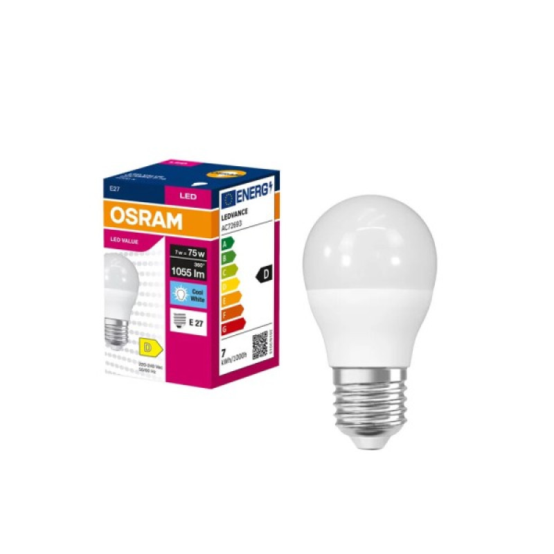 Світлодіодна лампочка Osram 4099854546907 E27 1x7W 4000K 1055Lm IP20