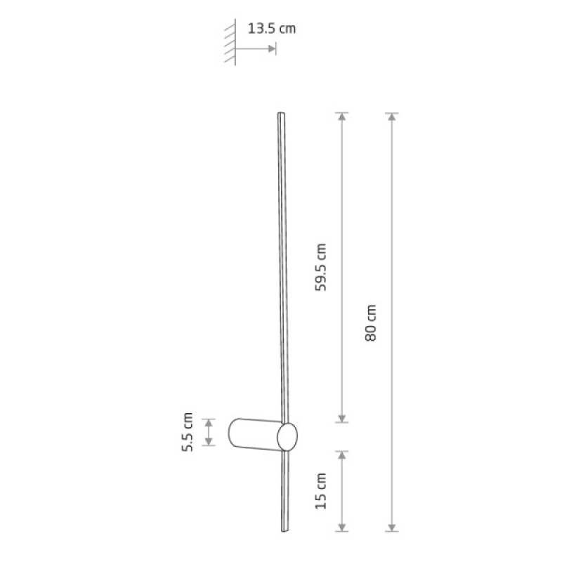 Бра, настенный светильник Nowodvorski 10853 Saber M LED 1x11W 4000K 410Lm IP20 черный