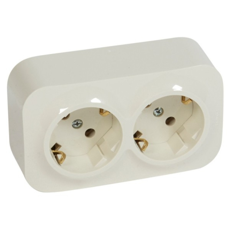Розетка 2X2К+З Legrand Forix слоновая кость