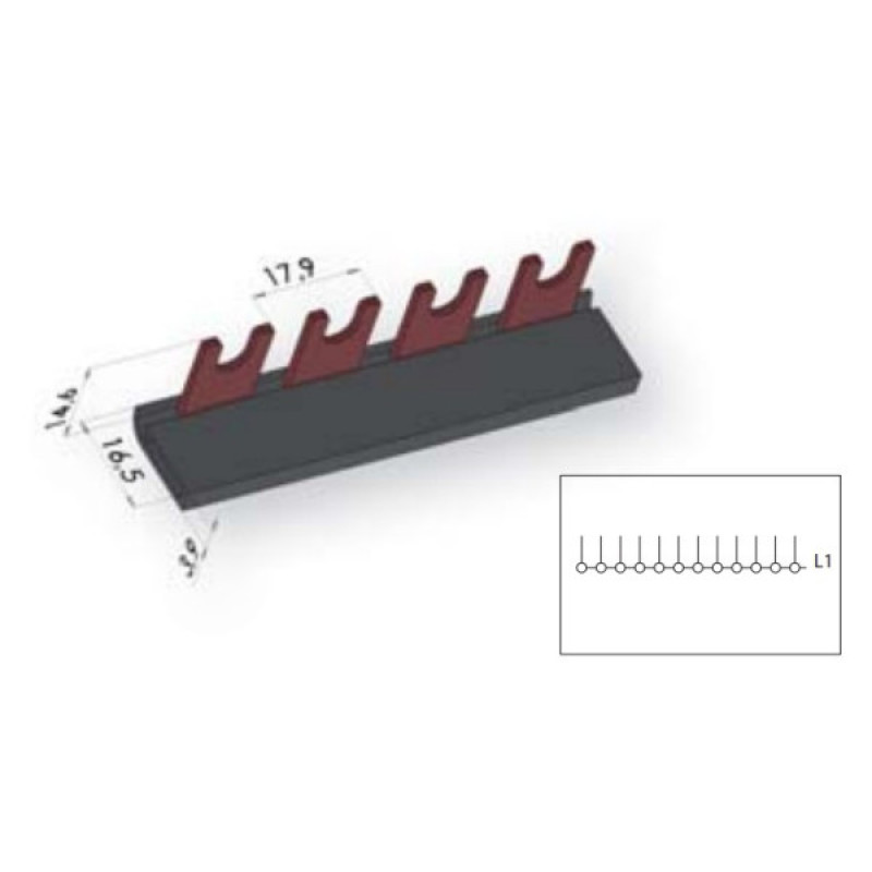 Угловая шина питания ETI 2921060 IZ 16/1F/12/L 1р (0,21m)
