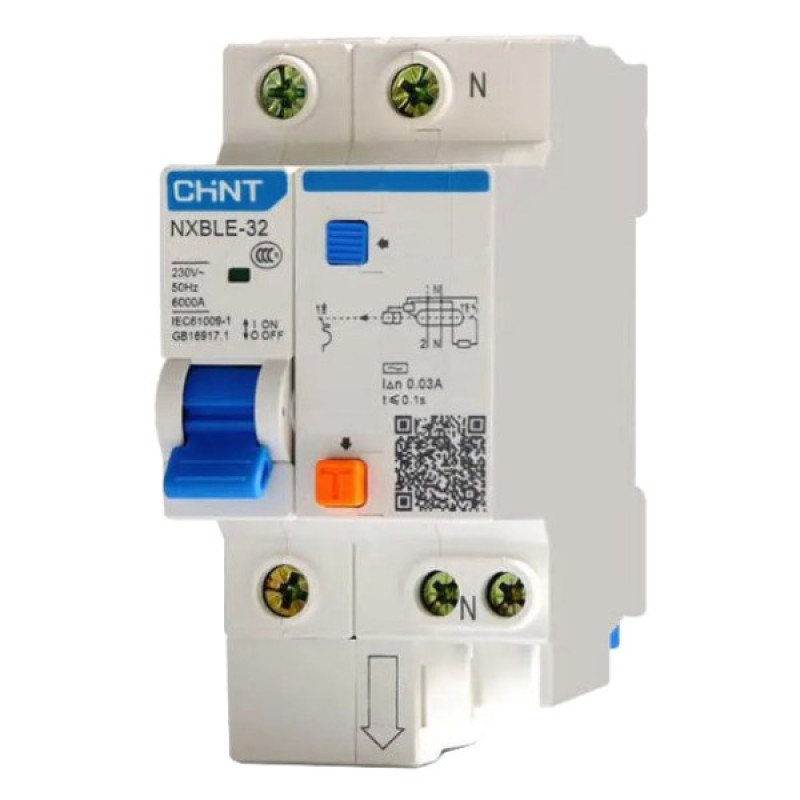 Дифференциальный выключатель Chint NXBLE-32 1P+N C20 30мА AC 6кА (819393)