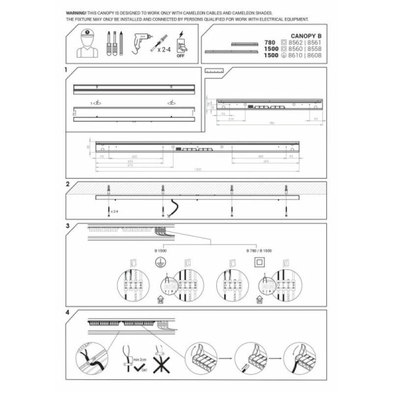 Основа Nowodvorski 8558 Cameleon Canopy B 1500 10W IP20 Bl
