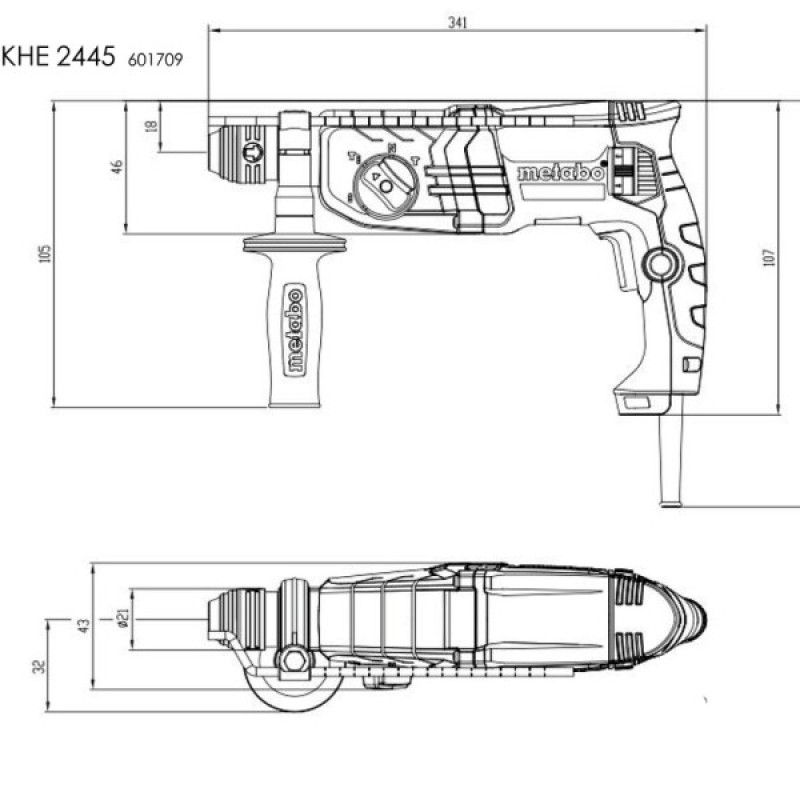 Сетевой перфоратор Metabo KHE 2445 SDS plus (601709500)