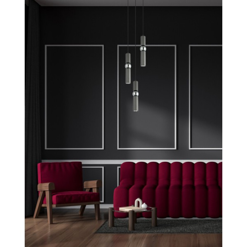Подвесной светильник, люстра Italux PND-14290-3-GR Isidora GU10 3x25W IP20 серый
